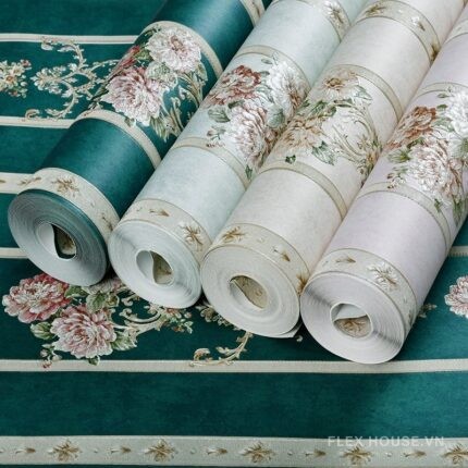 Giấy dán tường hoa văn 3D có keo châu Âu RMT204