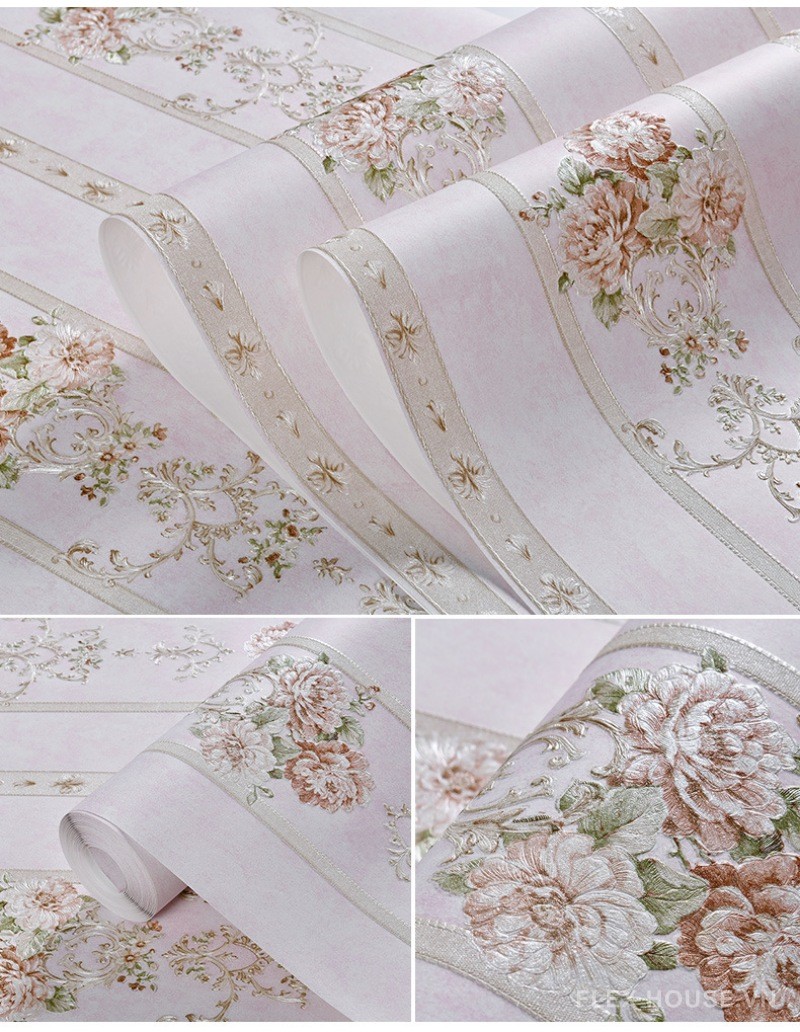 Giấy dán tường hoa văn 3D có keo châu Âu RMT204