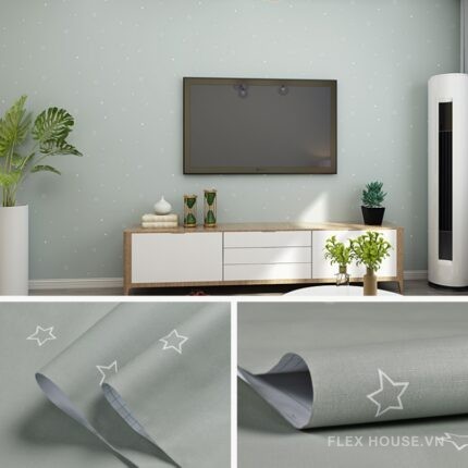 Giấy dán tường phòng ăn hình ngôi sao đa màu RMT7370