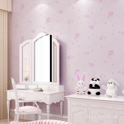 Giấy dán tường phòng ngủ bé gái hình hoa RMT310