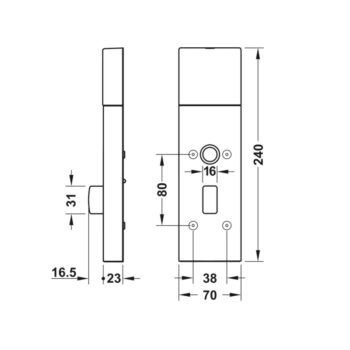 Khóa cửa điện tử mặt trong núm vặn Hafele 917.63.001