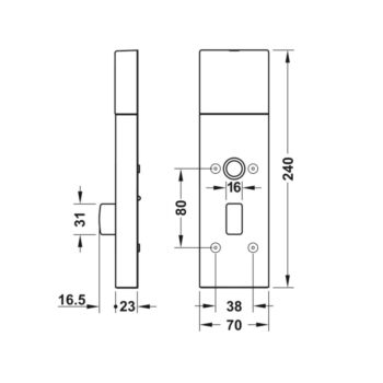 Khóa cửa điện tử núm vặn bên trong Hafele 917.63.011