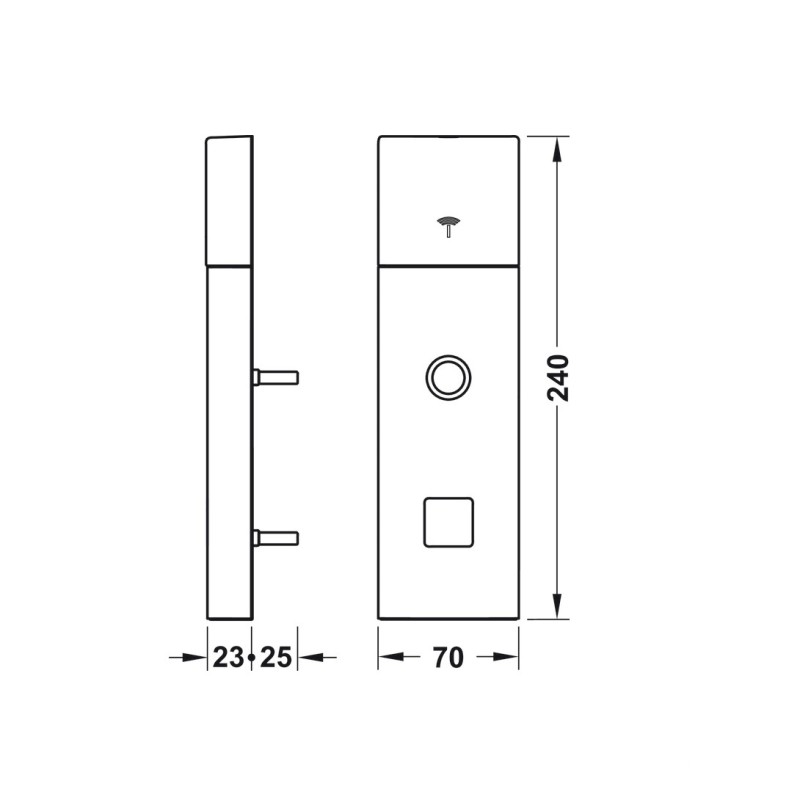 Khóa cửa phòng điện tử tay nắm chữ J Hafele 917.63.510