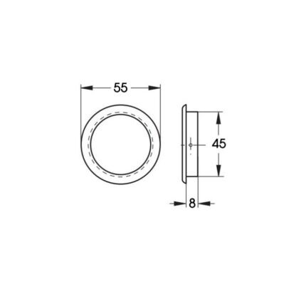 Tay nắm cánh tủ kiểu tròn màu bạc Hafele 153.20.7