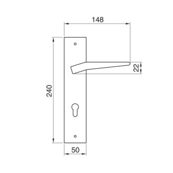 Tay nắm gạt đế dài cho cửa mở phải Hafele 901.79.071
