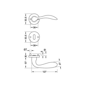 Tay nắm gạt WC inox màu đồng bóng Hafele 903.83.264