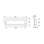 Tay nắm tủ âm inox kiểu oval 175mm Hafele 152.51.053
