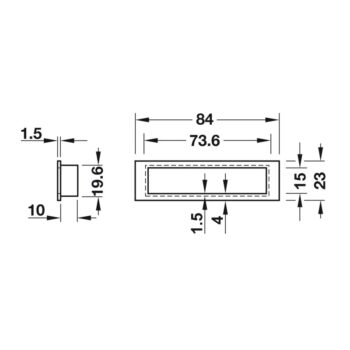 Tay nắm tủ áo inox lắp âm màu xám Hafele 152.52.000