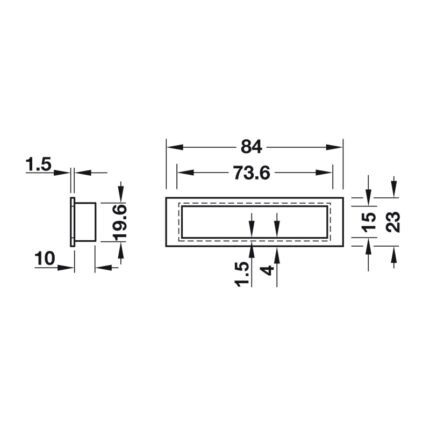 Tay nắm tủ áo inox lắp âm màu xám Hafele 152.52.000