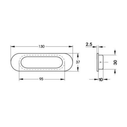 Tay nắm tủ áo lắp âm thép không gỉ Hafele 152.51.051