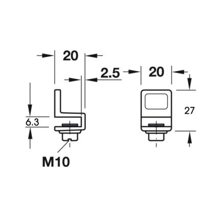 Tay nắm tủ kính màu đen sáng tạo Hafele 154.22.313