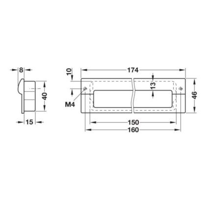 Tay nắm tủ lắp âm hợp kim kẽm tinh tế Hafele 155.00.240
