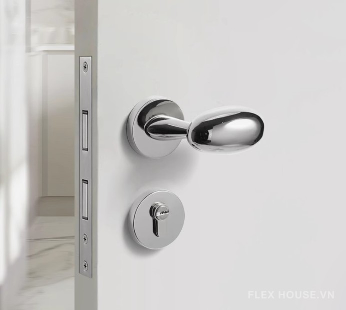 Khóa cửa tay gạt hình oval hợp kim kẽm FB6089 5