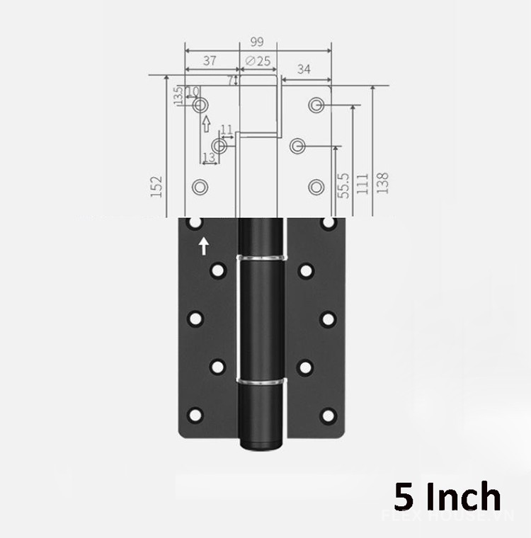 Bản lề thủy lực tự động góc mở 180 độ K317 7