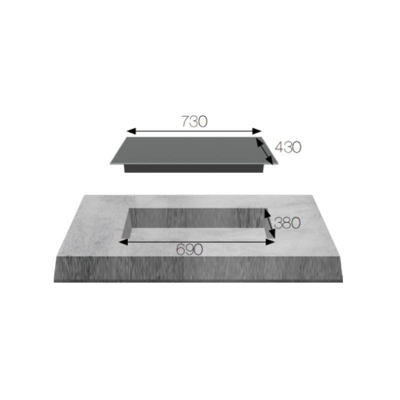 Kích thước Bếp từ 2 vùng nấu cảm ứng KAFF KF-IH201II