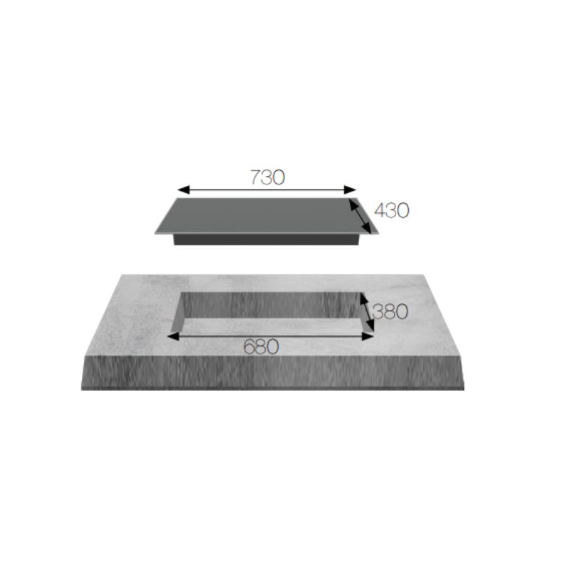Kích thước Bếp từ 2 vùng nấu thông minh KAFF KF-ROTE55
