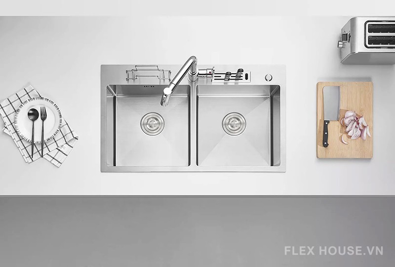Chậu rửa bát 2 hố cân inox KAFF KF-HM8245C 7