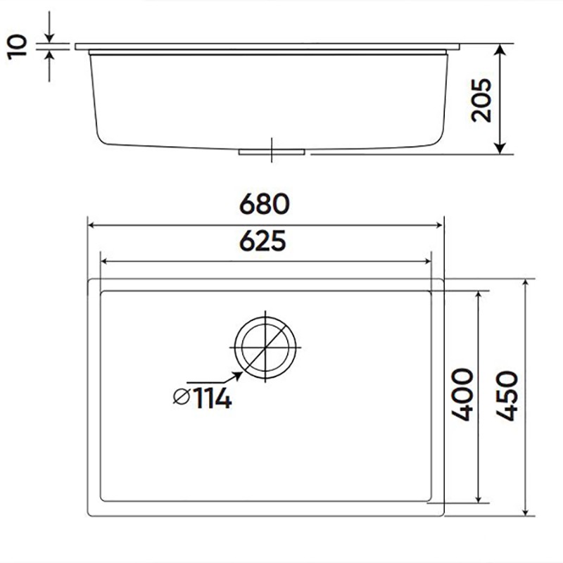 Chậu rửa bát đá âm 1 hố KAFF GRANITE KF-MONDX-6845 15