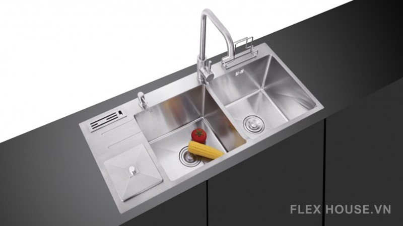 Chậu rửa bát inox 2 hố có bàn chờ KAFF KF-D-HM10045 7