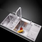 Chậu rửa bát inox 2 hố có bàn chờ KAFF KF-D-HM10045