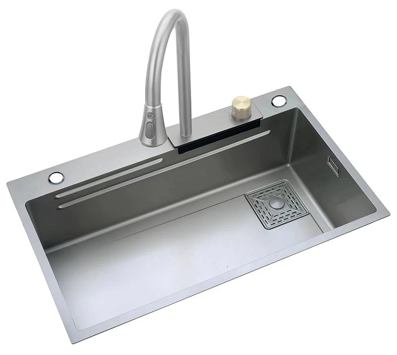 Chậu rửa bát liền vòi thác nước KAFF KF-UM7546S 7