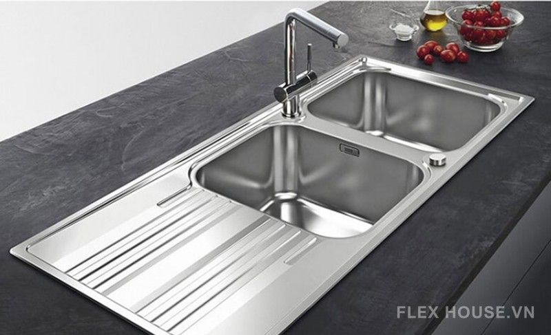Chậu rửa chén inox 2 hố có bàn chờ KAFF KF-P10545 4