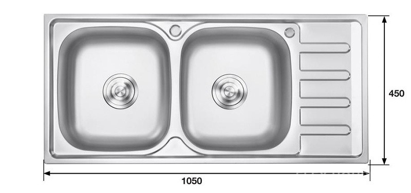 Chậu rửa chén inox 2 hố có bàn chờ KAFF KF-P10545 5