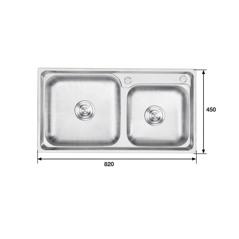 Chậu rửa chén inox âm 2 hố lệch KAFF KF-M8245GHR 10