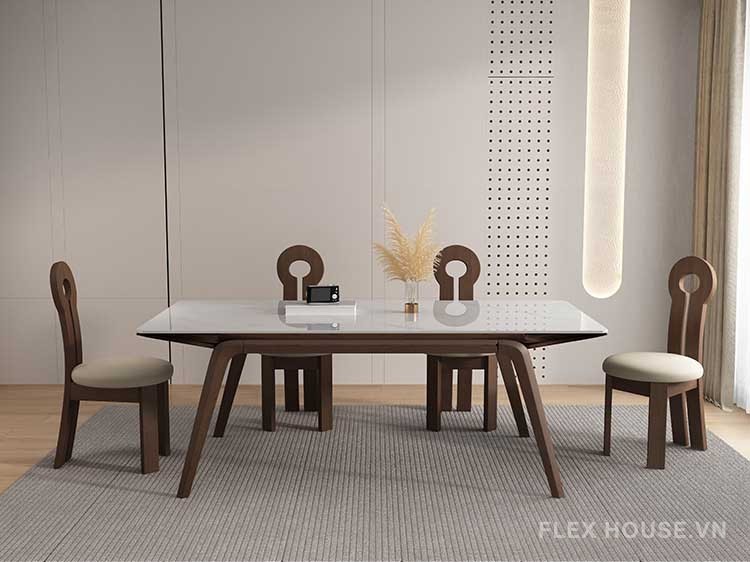 Ghế ăn bằng gỗ tự nhiên lưng tựa kiểu Pháp GH850A 3
