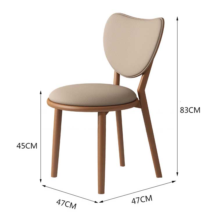Ghế ăn gỗ nguyên khối tựa lưng da cao cấp GH8514 10