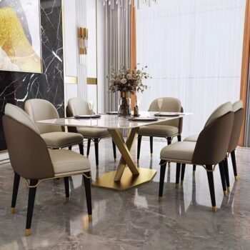 Ghế ngồi phòng khách bọc da sang trọng Bắc Âu QI1008