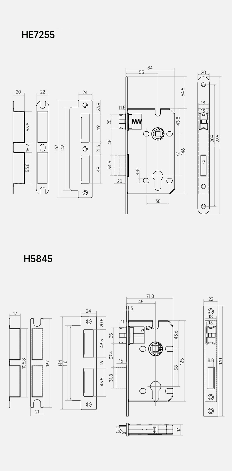 Khóa cửa tay gạt hiện đại trong nhà XC42 13