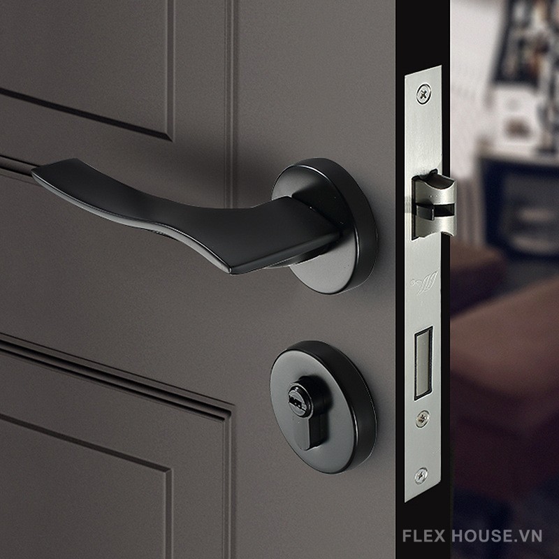Khóa cửa phòng tay gạt hiện đại hợp kim kẽm JZ116 12