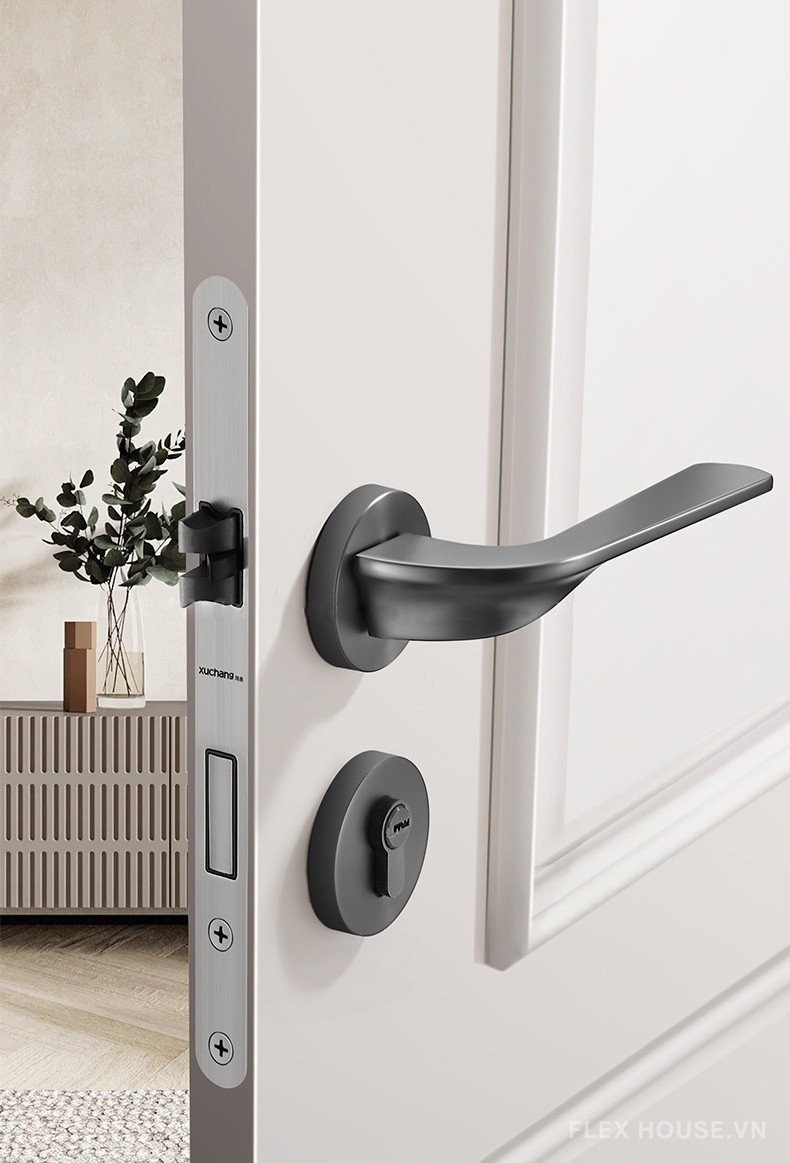 Khóa cửa phòng tay gạt hợp kim hiện đại XC105 7