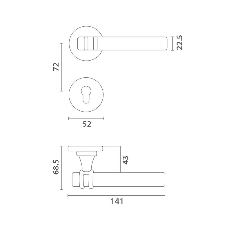 Khóa cửa tay gạt bằng gỗ decor phòng XC273 10