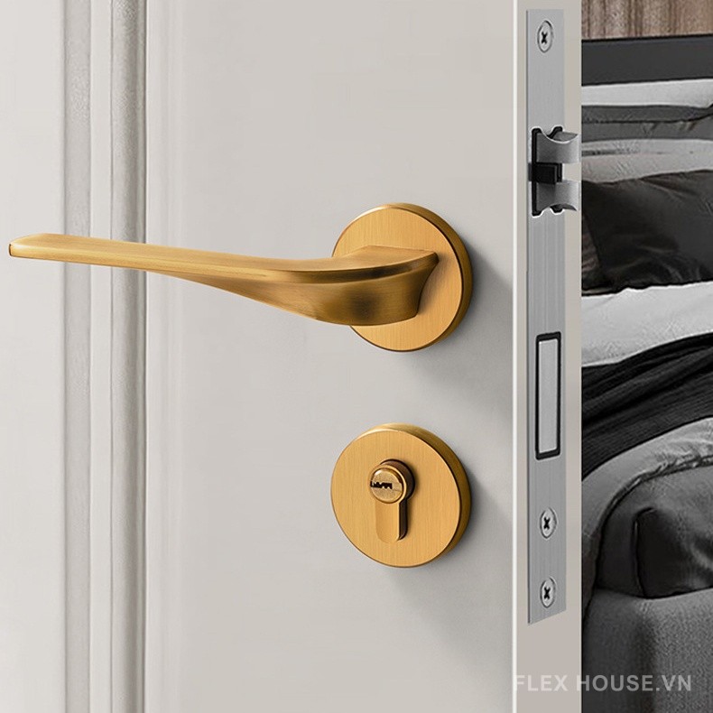 Khóa cửa tay gạt hợp kim decor phòng ngủ XC94 9