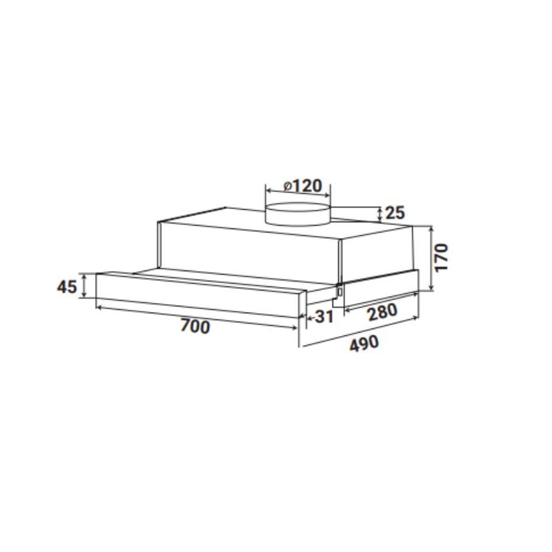 Máy hút mùi âm tủ KAFF KF-TL1006W (1)