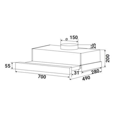Máy hút mùi âm tủ hiện đại KAFF KF-TL7001W (1)