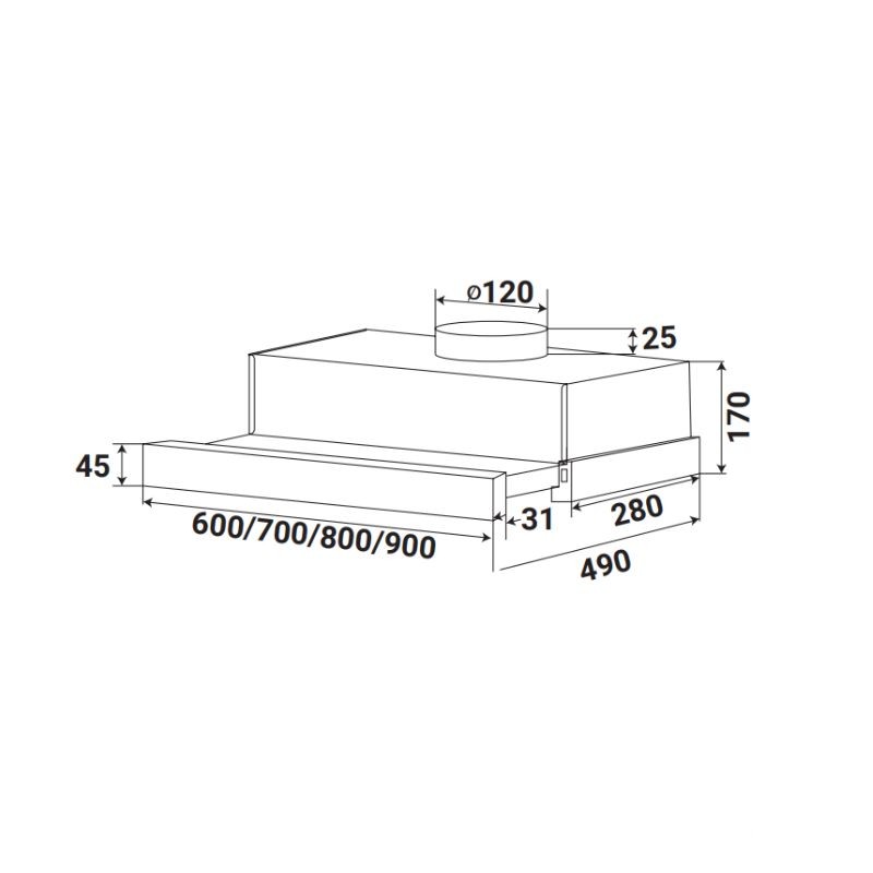 Máy hút mùi âm tủ màu đen KAFF KF-TL1006B  (1)