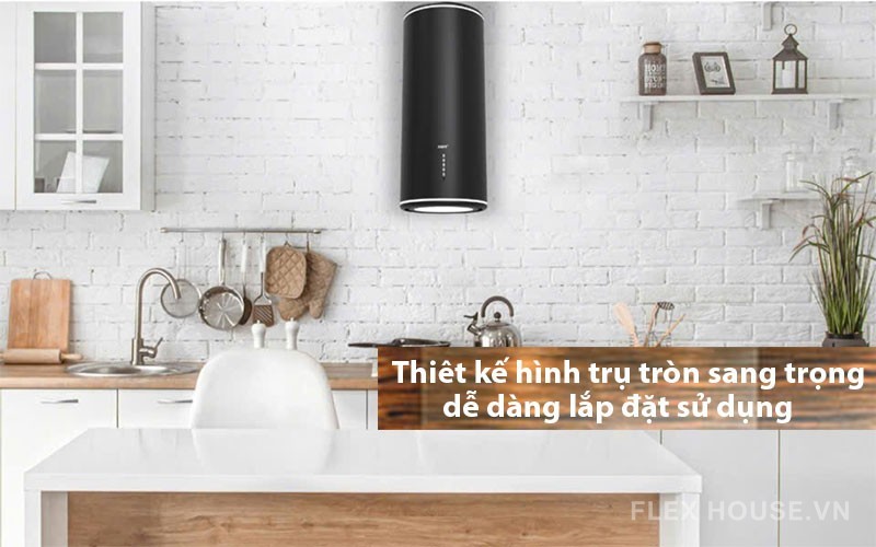 Máy hút mùi áp tường hình trụ tròn KAFF KF-WL2038B