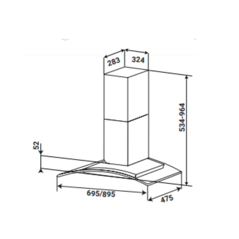 Máy hút mùi chính hãng, giá tốt KAFF KF-GB107PB (2)
