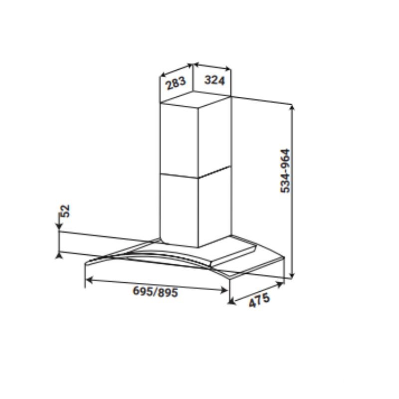 Máy hút mùi kính cong màu đen sang trọng KAFF KF-GB207TB (2)