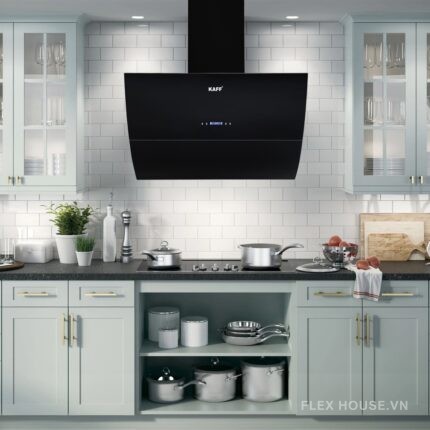 Máy hút mùi kính vút cong dạng TV KAFF KF-LUX-AT70H-BK