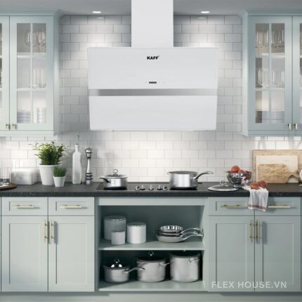 Máy hút mùi phẳng màu trắng KAFF KF-LUX-AT70FH-WH