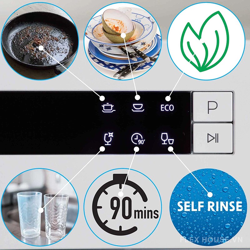 Máy rửa chén độc lập màu trắng KAFF KF-SW800 12