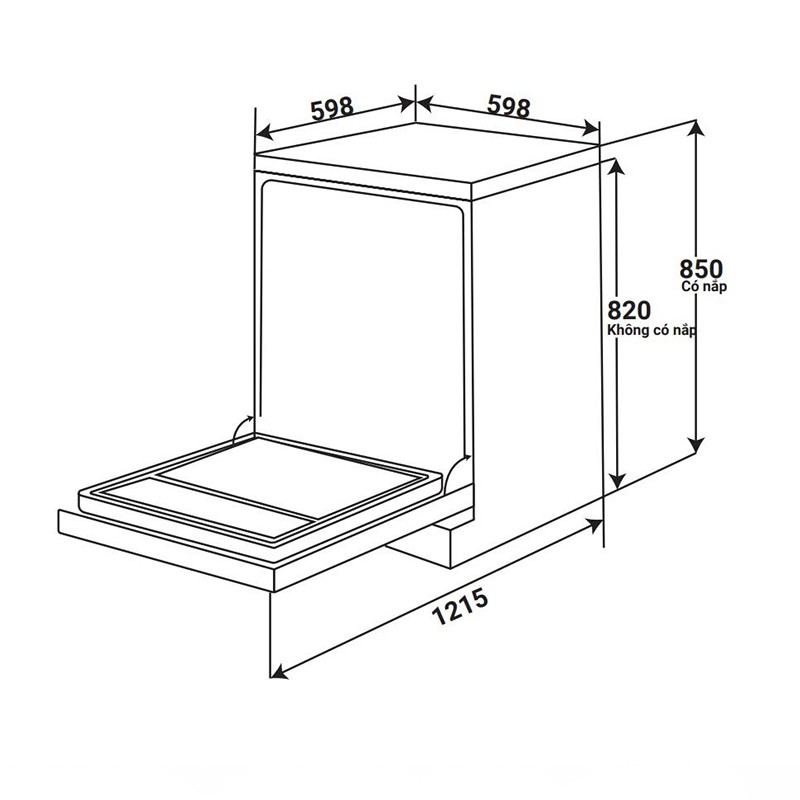 Máy rửa chén độc lập thân inox KAFF KF-CARYA1FXS 10