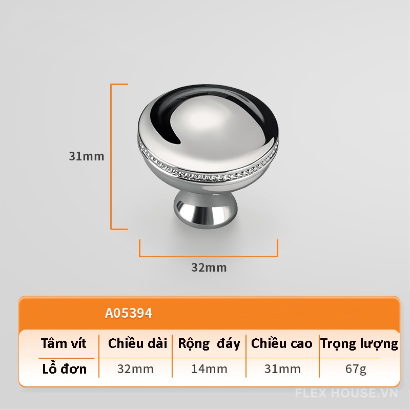 Núm tay nắm tủ áo đẹp hợp kim kiểu Âu A05394 8