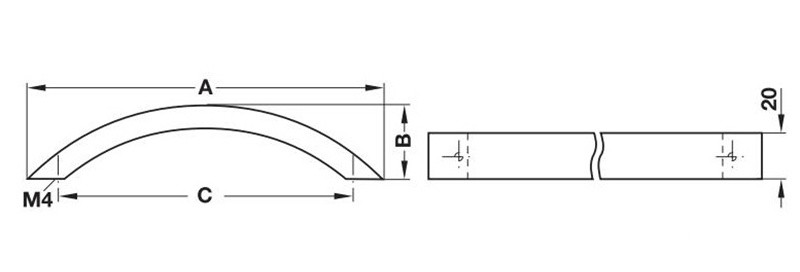 Tay nắm tủ hợp kim nhôm hiện đại Hafele 101.98.90 5
