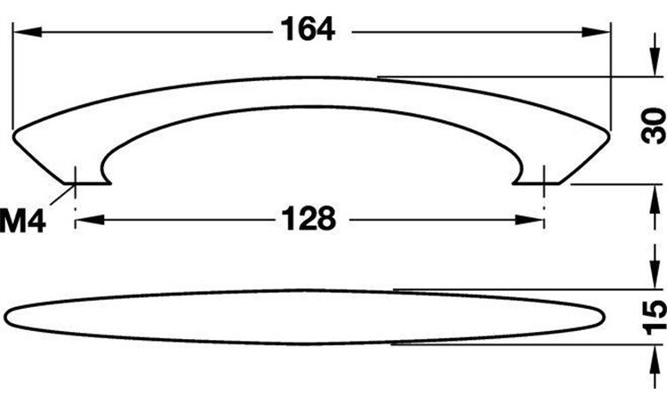 Tay nắm tủ hợp kim nhôm mạ Crom Hafele 101.11.401 4