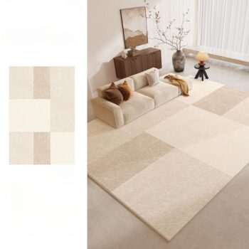 Thảm decor phòng khách hình ô vuông hiện đại TJT1124